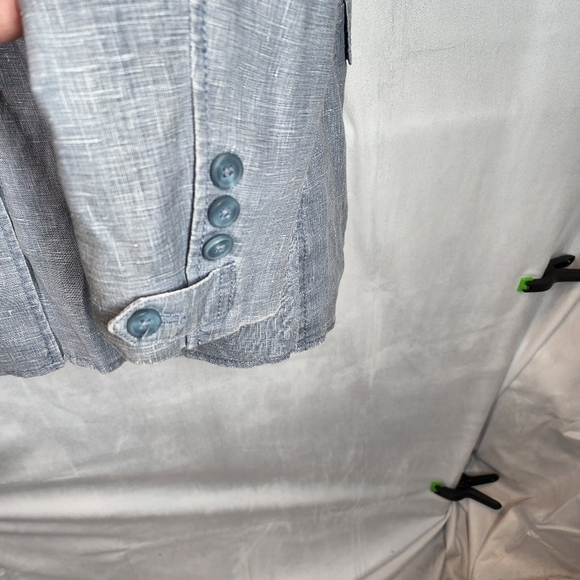 INC 100% Linen Blue Blazer Jacket Mens Size Large - Picture 6 of 12